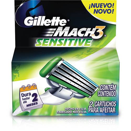 Tamanhos, Medidas e Dimensões do produto Carga Barbeador Mach 3 Sensitive C/2 Unidades - Gillette