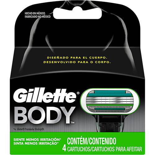 Tamanhos, Medidas e Dimensões do produto Carga de Aparelho Gillette Body - 4 Unidades
