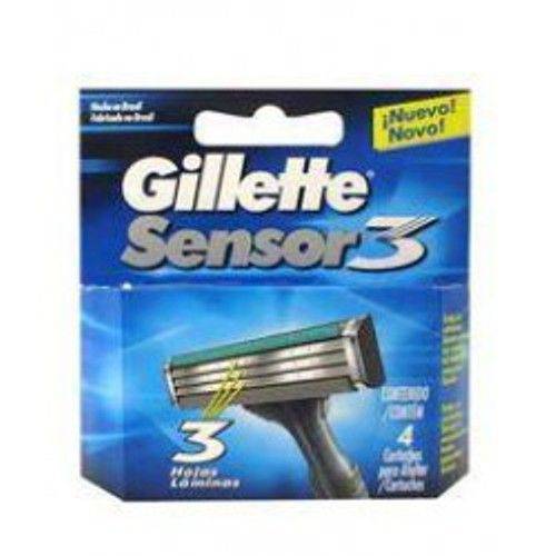 Tamanhos, Medidas e Dimensões do produto Carga Gillette Aparelho de Barbear Sensor 3 com 4 Unidades