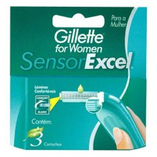 Tamanhos, Medidas e Dimensões do produto Carga Gillette Sensor Excel Feminino C/3 Unidades