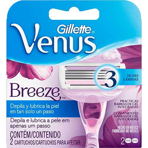 Tamanhos, Medidas e Dimensões do produto Carga Gillette Venus Breeze - 2 Unidades