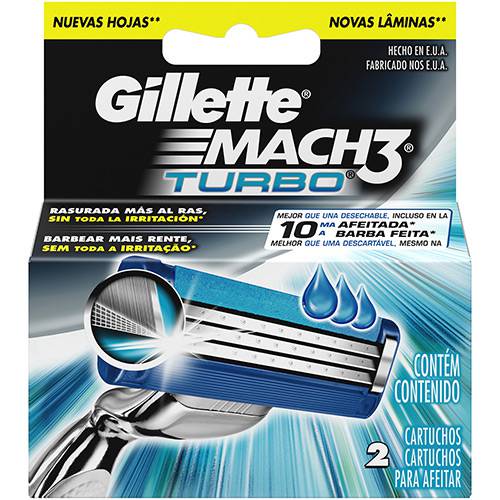 Tamanhos, Medidas e Dimensões do produto Carga para Aparelho de Barbear Gillette Mach3 Turbo - 2 Unidades