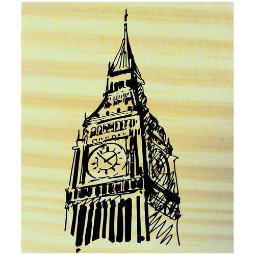 Tamanhos, Medidas e Dimensões do produto Carimbo de Madeira para Arte e Artesanato 6 X 7 Cm - Ta-511 Torre Relógio Londres
