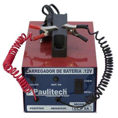 Tamanhos, Medidas e Dimensões do produto Carregador de Bateria Paulitech Cl 5a Carga Lenta 12v Bivolt Portatil
