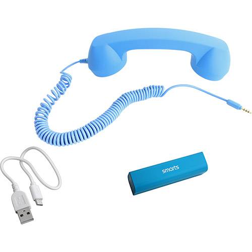 Tamanhos, Medidas e Dimensões do produto Carregador Portátil 2800mAh Azul + Pop Phone Azul - Smarts