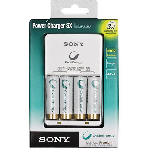 Tamanhos, Medidas e Dimensões do produto Carregador Sony Power Charger AA Cicle Energy com 4 Baterias Recarregáveis