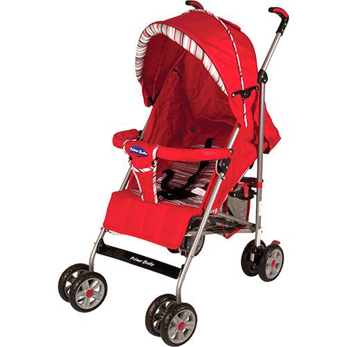 Tamanhos, Medidas e Dimensões do produto Carrinho de Bebê Passeio Prime Baby Umbrella Premium Vermelho Listrado