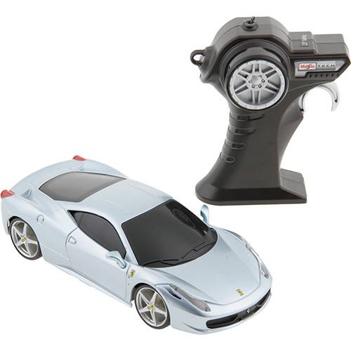 Tamanhos, Medidas e Dimensões do produto Carrinho Ferrari 458 Itália com Controle Remoto 1:24 Prata - Maisto