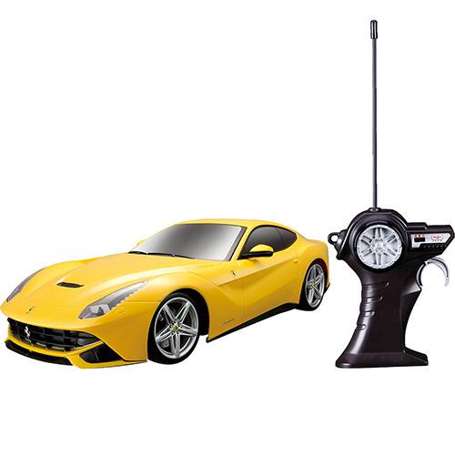 Tamanhos, Medidas e Dimensões do produto Carrinho Ferrari com Controle Remoto 1:14 F12 Berlinetta Amarelo - Maisto