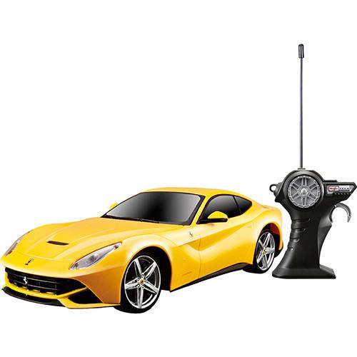 Tamanhos, Medidas e Dimensões do produto Carrinho Ferrari F12 com Controle Remoto 1:24 Berlinetta Amarelo - Maisto