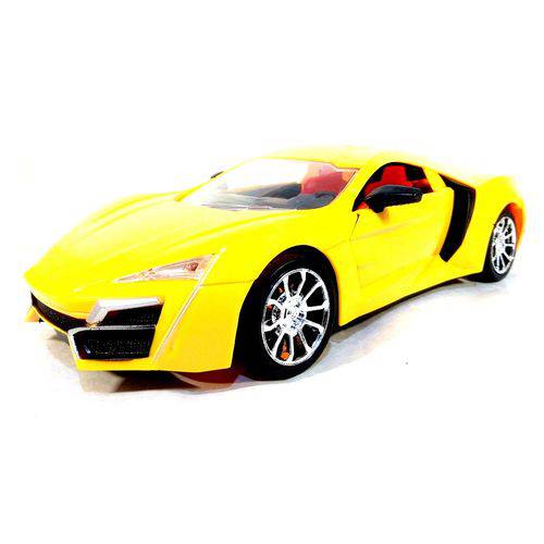 Tamanhos, Medidas e Dimensões do produto Carro de Controle Remoto Sem Fio em Formato Volante Carrinho Ferrari Amarela Faróis Led e 4 Funções