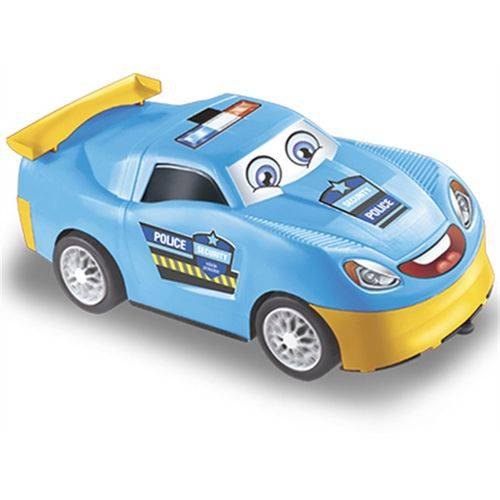 Tamanhos, Medidas e Dimensões do produto Carro de Polícia Top Racer Roda Livre Zuca Toys Azul