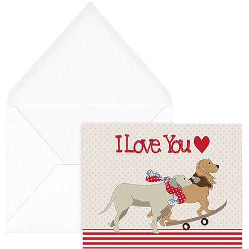 Tamanhos, Medidas e Dimensões do produto Cartão com Envelope I Love You Dogs - Joy Paper