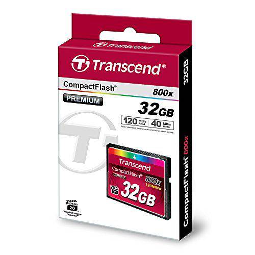 Tamanhos, Medidas e Dimensões do produto Cartão de Memória Compact Flash CF Transcend 32GB 800x