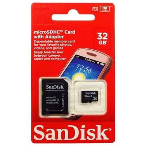 Tamanhos, Medidas e Dimensões do produto Cartão de Memoria 32gb Micro Sd com Adapt Sdsqunb-032g Sandisk