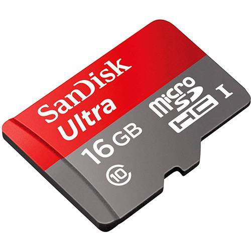 Tamanhos, Medidas e Dimensões do produto Cartão de Memória Micro SD 16GB 80mb/s Ultra com Adaptador SD - Sandisk