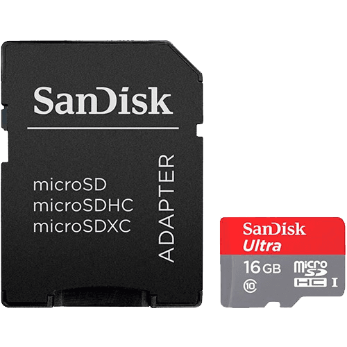 Tamanhos, Medidas e Dimensões do produto Cartão de Memória Micro SD 16GB SanDisk Ultra 48MB/s + Adaptador