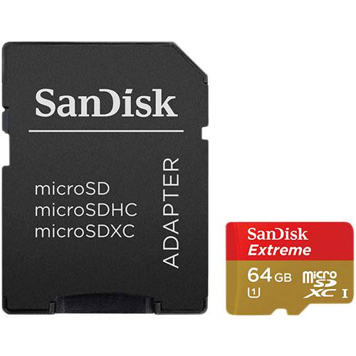 Tamanhos, Medidas e Dimensões do produto Cartão de Memória Micro SD 64GB SanDisk Extreme Plus 80/50MB/s + Adaptador