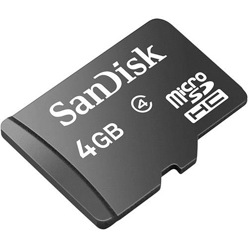 Tamanhos, Medidas e Dimensões do produto Cartão de Memória Micro SD com Adapt de 4GB Sandisk