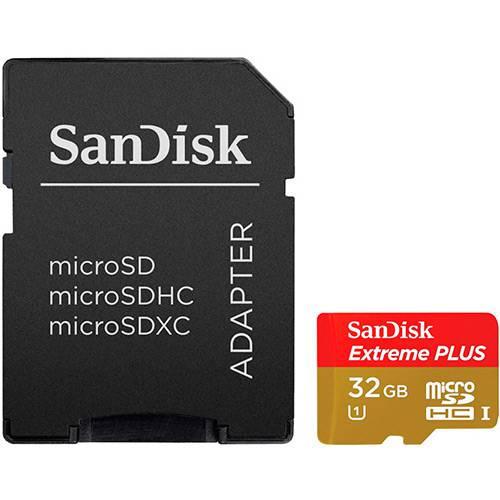 Tamanhos, Medidas e Dimensões do produto Cartão de Memória Micro SD 32GB SanDisk Extreme Plus 80/50MB/s + Adaptador