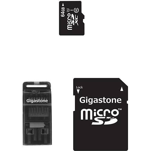 Tamanhos, Medidas e Dimensões do produto Cartão de Memória Micro SDHC 64GB + Kit Conectividade 3 em 1 Classe 10 - Gigastone