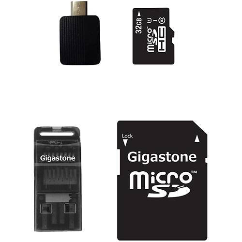 Tamanhos, Medidas e Dimensões do produto Cartão de Memória Micro SDHC 32GB + Kit Conectividade 4 em 1 Classe 10 - Gigastone