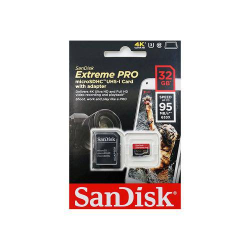 Tamanhos, Medidas e Dimensões do produto Cartão de Memória MicroSD Card 32GB Extreme Pro Sandisk 4K Ultra HD e Full HD | SDSDQXP-032G-G46A