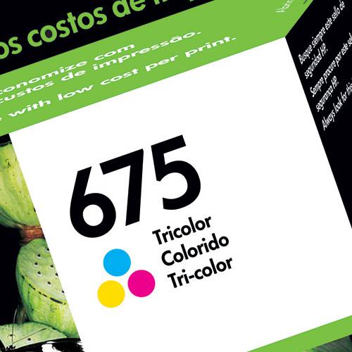 Tamanhos, Medidas e Dimensões do produto Cartucho de Tinta CN691AL HP675 Tricolor - HP
