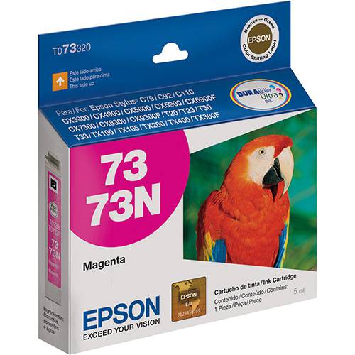 Tamanhos, Medidas e Dimensões do produto Cartucho de Tinta Epson T073320 Magenta