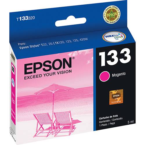 Tamanhos, Medidas e Dimensões do produto Cartucho de Tinta Epson T133320 Magenta