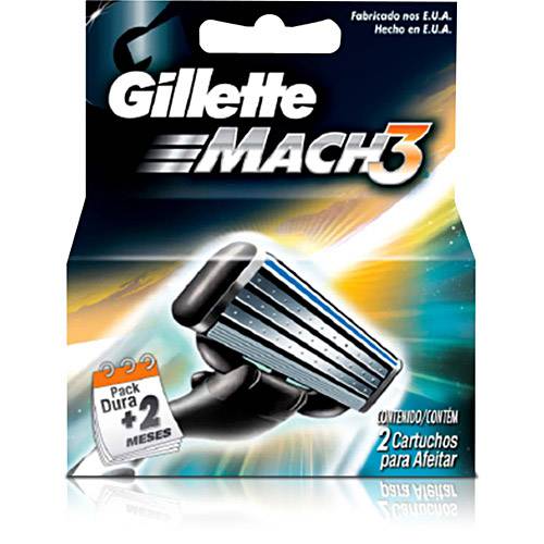 Tamanhos, Medidas e Dimensões do produto Cartucho Gillette Mach 3 - 4 Unidades