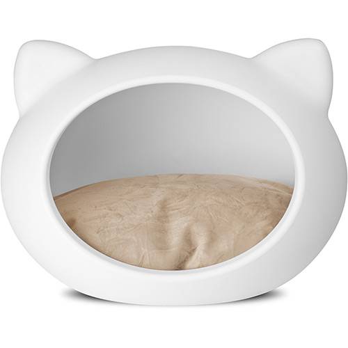 Tamanhos, Medidas e Dimensões do produto Casa P/ Gatos Cat Cave Branco - Almofada Natural - Guisa Pet