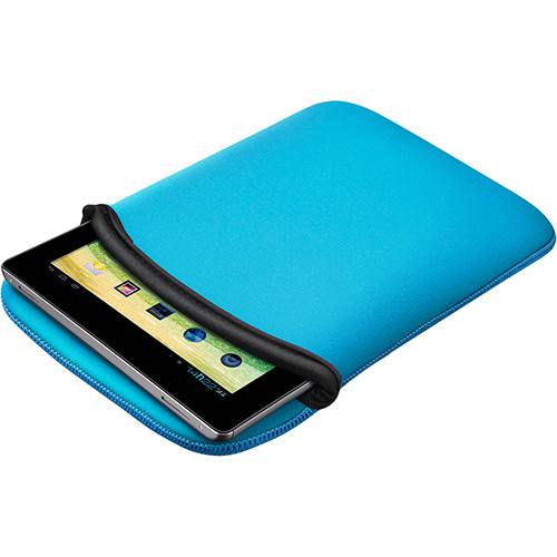 Tamanhos, Medidas e Dimensões do produto Case Multilaser Dupla Face Neoprene para Tablet 7" - Preto e Azul