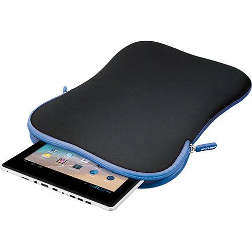 Tamanhos, Medidas e Dimensões do produto Case Multilaser Neoprene para Tablet 7" - Preto e Azul