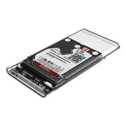 Tamanhos, Medidas e Dimensões do produto Case para HD Transparente USB 3.0 Original Transmissão 5Gbps SATA 2.5" HHD ou SSD
