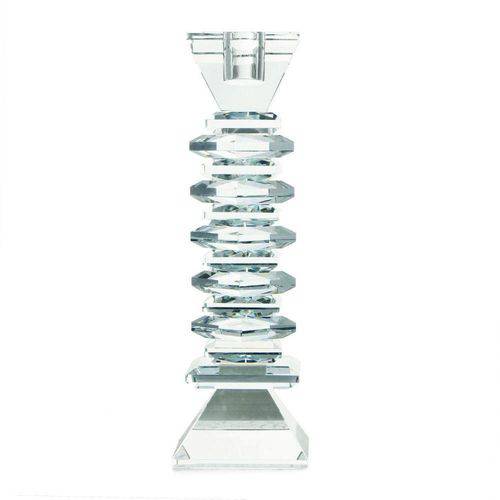 Tamanhos, Medidas e Dimensões do produto Castiçais em Cristal Porta Vela Transparente 23 X 7 Cm Transparente