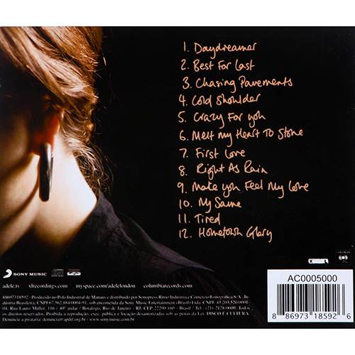 Tamanhos, Medidas e Dimensões do produto CD Adele 19
