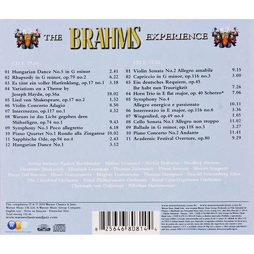 Tamanhos, Medidas e Dimensões do produto CD Experience - The Brahms Experience