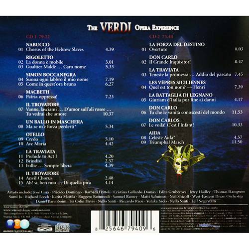 Tamanhos, Medidas e Dimensões do produto CD - Experience - The Verdi Ópera Experience