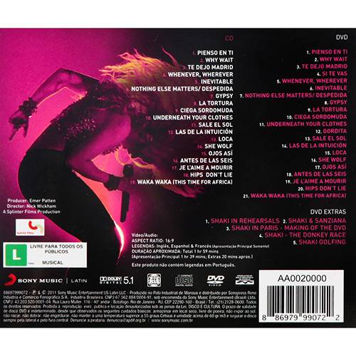 Tamanhos, Medidas e Dimensões do produto CD Shakira - Live From Paris (CD + DVD)