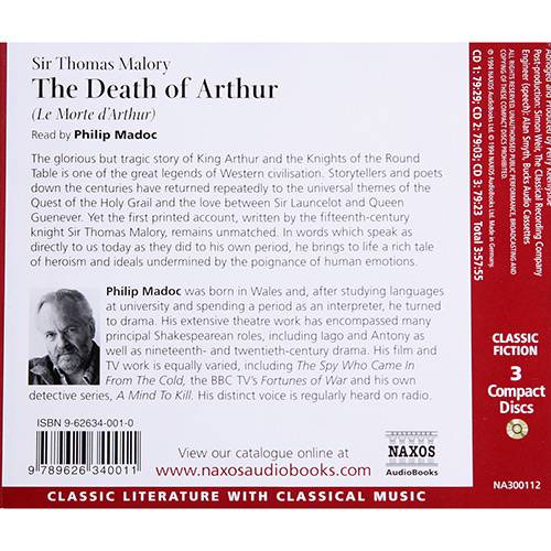 Tamanhos, Medidas e Dimensões do produto CD - Sir Thomas Malory - The Death Of Arthur