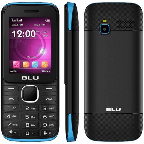 Tamanhos, Medidas e Dimensões do produto Celular Blu Zoey 2.4" 3G Z070L Câmera Bluetooth Dual Chip Preto com Azul