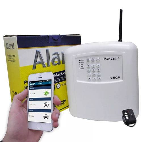 Tamanhos, Medidas e Dimensões do produto Central Alarme Casa Residencial Comercial Ecp Alard Max Cell4 Discadora Celular Gsm SMS com Controle