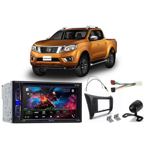 Tamanhos, Medidas e Dimensões do produto Central Multimídia Pioneer AVH-A208BT + Câmera de Ré + Moldura 2 Din + Chicotes + P/ Nissan Frontier 2017/2018/2019