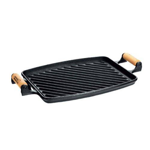 Tamanhos, Medidas e Dimensões do produto Chapa de Ferro Grill Alça Madeira 33x25cm - Fumil