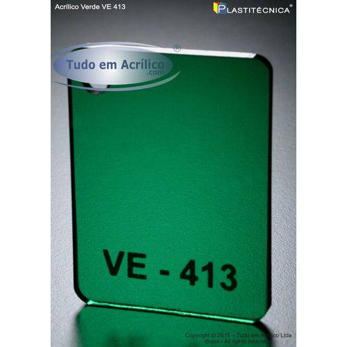 Tamanhos, Medidas e Dimensões do produto Chapa Placa de Acrílico Verde VE 413 100x100cm 2mm