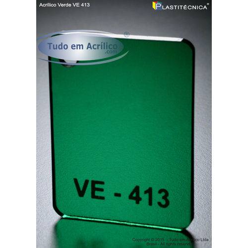 Tamanhos, Medidas e Dimensões do produto Chapa Placa de Acrílico Verde VE 413 100x100cm 10mm