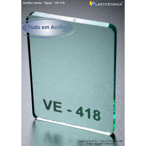 Tamanhos, Medidas e Dimensões do produto Chapa Placa de Acrílico Verde VE 418 100x100cm 4mm