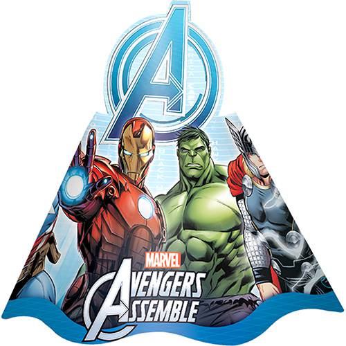 Tamanhos, Medidas e Dimensões do produto Chapéu de Aniversário Avengers Animated com 8 Unidades - Regina Festas