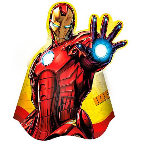 Tamanhos, Medidas e Dimensões do produto Chapéu de Aniversário Iron Man Assemble com 8 Unidades - Regina Festas